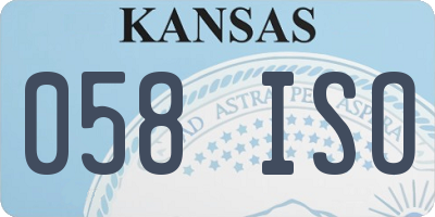 KS license plate 058ISO