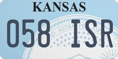 KS license plate 058ISR