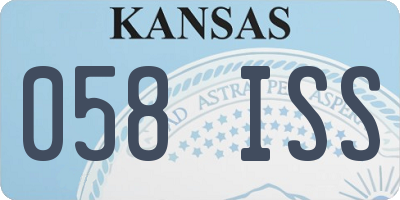 KS license plate 058ISS