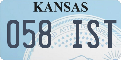 KS license plate 058IST