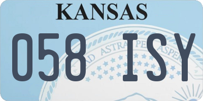 KS license plate 058ISY