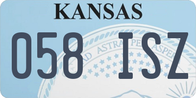 KS license plate 058ISZ