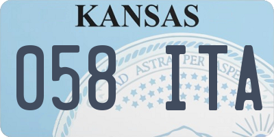 KS license plate 058ITA
