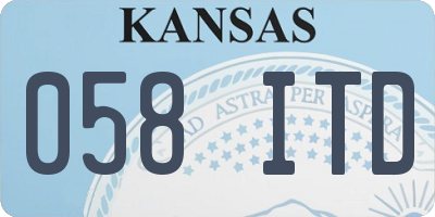 KS license plate 058ITD
