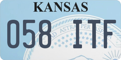 KS license plate 058ITF