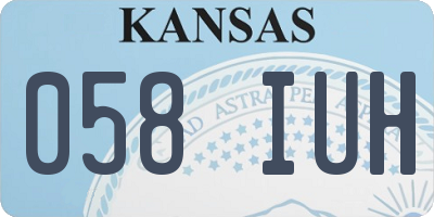 KS license plate 058IUH