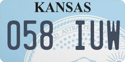 KS license plate 058IUW