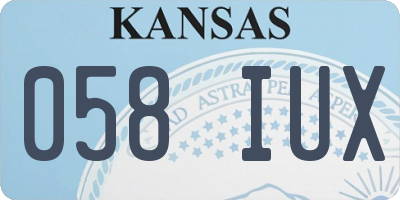 KS license plate 058IUX