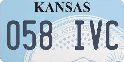 KS license plate 058IVC