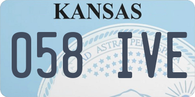 KS license plate 058IVE
