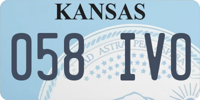 KS license plate 058IVO