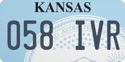 KS license plate 058IVR