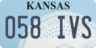 KS license plate 058IVS