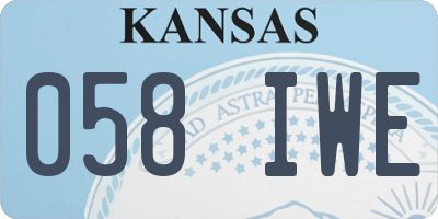 KS license plate 058IWE