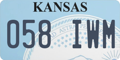 KS license plate 058IWM