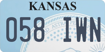 KS license plate 058IWN