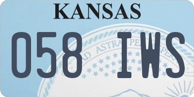 KS license plate 058IWS