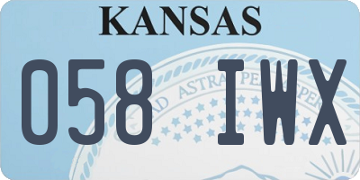 KS license plate 058IWX
