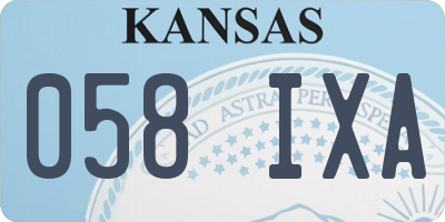 KS license plate 058IXA