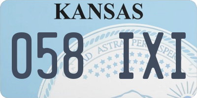 KS license plate 058IXI