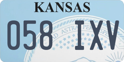 KS license plate 058IXV