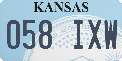 KS license plate 058IXW