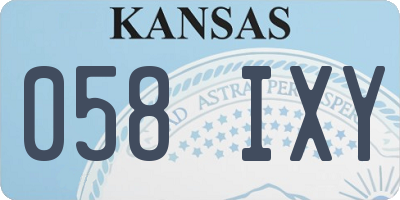 KS license plate 058IXY