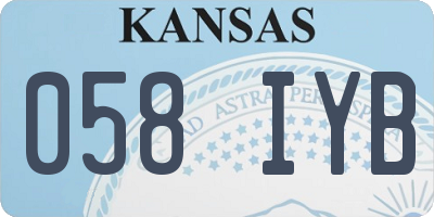KS license plate 058IYB