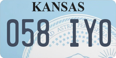 KS license plate 058IYO