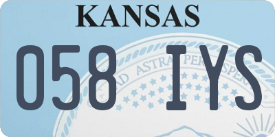 KS license plate 058IYS