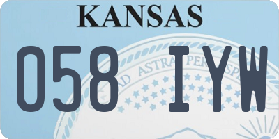 KS license plate 058IYW