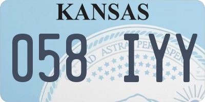 KS license plate 058IYY