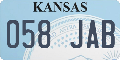 KS license plate 058JAB