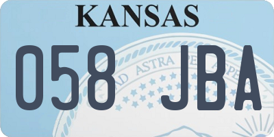 KS license plate 058JBA