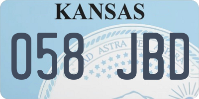 KS license plate 058JBD