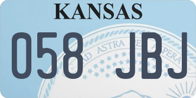 KS license plate 058JBJ