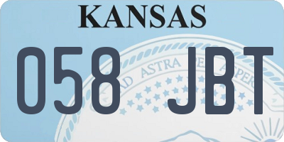 KS license plate 058JBT