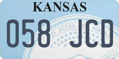 KS license plate 058JCD