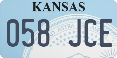 KS license plate 058JCE
