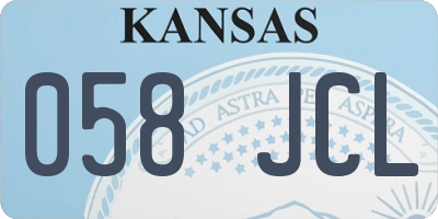 KS license plate 058JCL