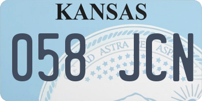 KS license plate 058JCN