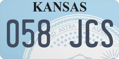 KS license plate 058JCS