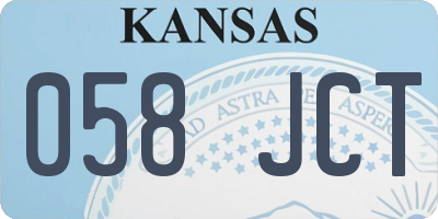 KS license plate 058JCT