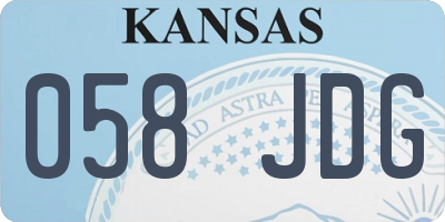 KS license plate 058JDG