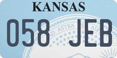 KS license plate 058JEB