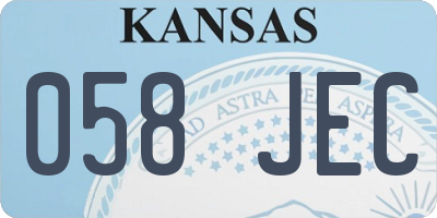 KS license plate 058JEC