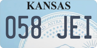 KS license plate 058JEI