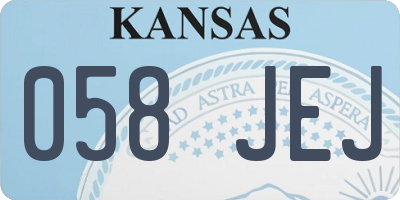 KS license plate 058JEJ