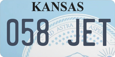 KS license plate 058JET