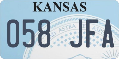 KS license plate 058JFA